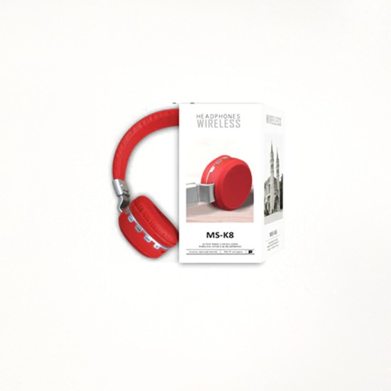 BLUETOOTH HEADPHONE WIRELESS MS-K8 RED